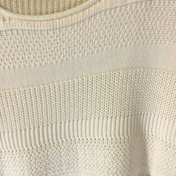 Old Navy Drop Shoulder Sweater Short Sleeve Cotton Knit Women's Size Large Ivory - Picture 3 of 10